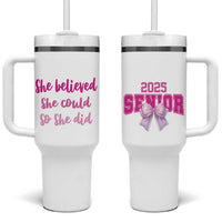 Graduation Gifts For Women Tumbler With Handle She Believed She Could So She Did Seniors Class Of 2025 Coquette Bow