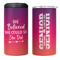 Personalized Graduation Gifts For Her 4 in 1 Can Cooler Tumbler Custom Name She Believed She Could So She Did Seniors Class Of 2025