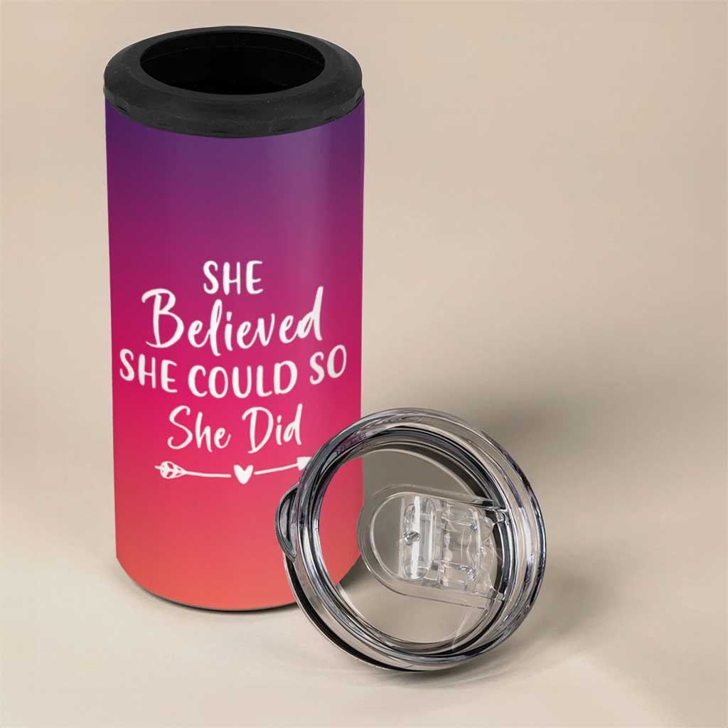 Personalized Graduation Gifts For Her 4 in 1 Can Cooler Tumbler Custom Name She Believed She Could So She Did Seniors Class Of 2025