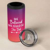 Personalized Graduation Gifts For Her 4 in 1 Can Cooler Tumbler Custom Name She Believed She Could So She Did Seniors Class Of 2025