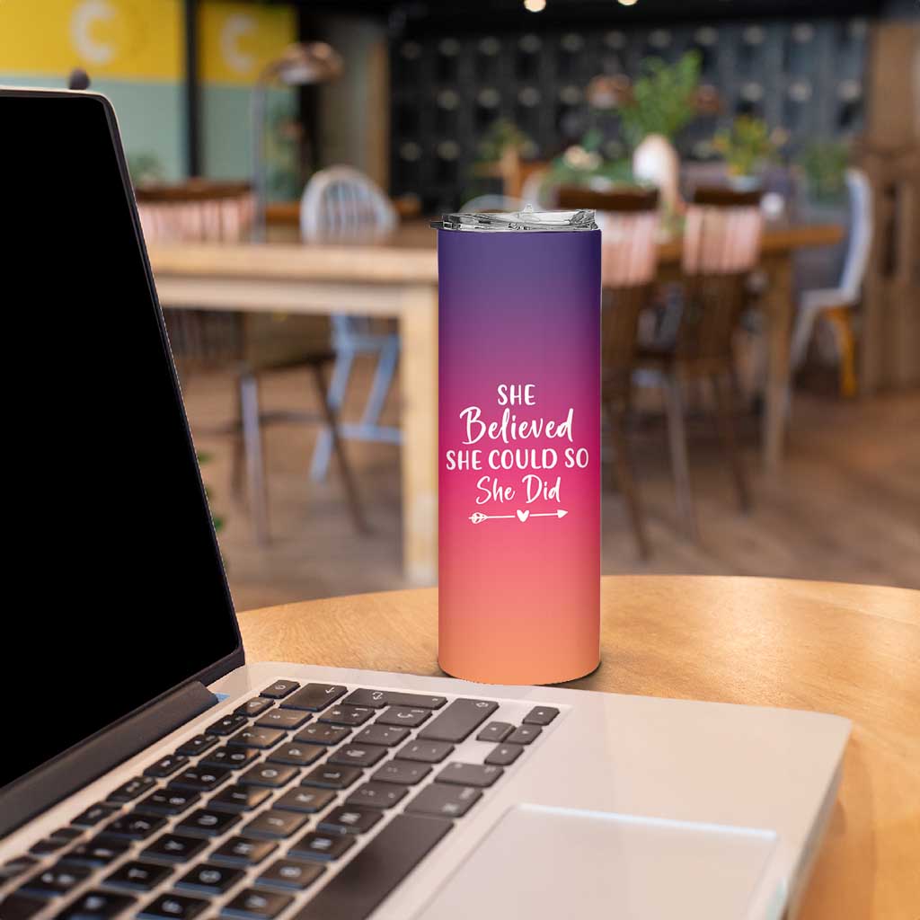 Personalized Graduation Gifts For Her Skinny Tumbler Custom Name She Believed She Could So She Did Seniors Class Of 2025