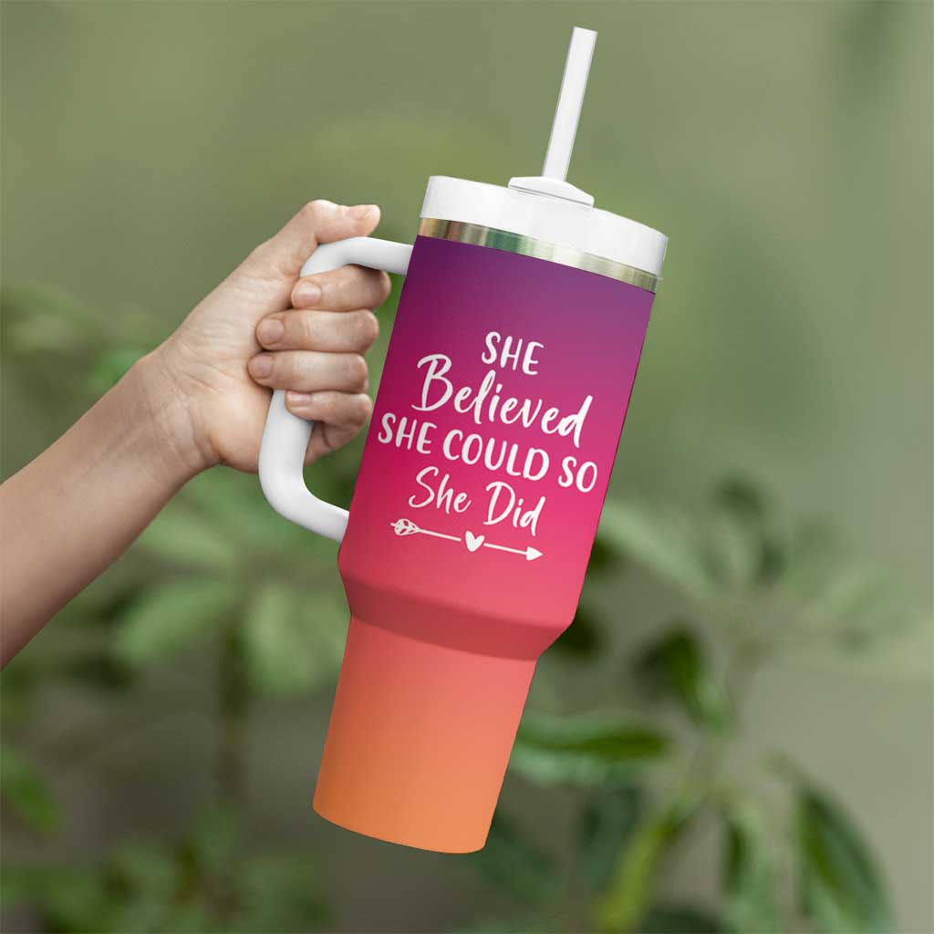 Personalized Graduation Gifts For Her Tumbler With Handle Custom Name She Believed She Could So She Did Seniors Class Of 2025