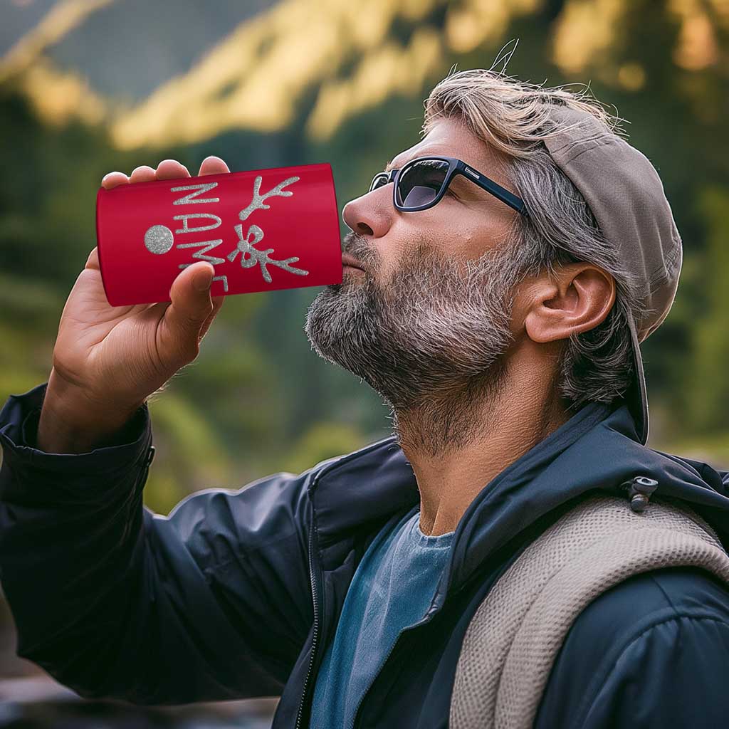 Personalized Christmas 4 in 1 Can Cooler Tumbler Custom Name Cute Reindeer Girly Bow - Wonder Print Shop