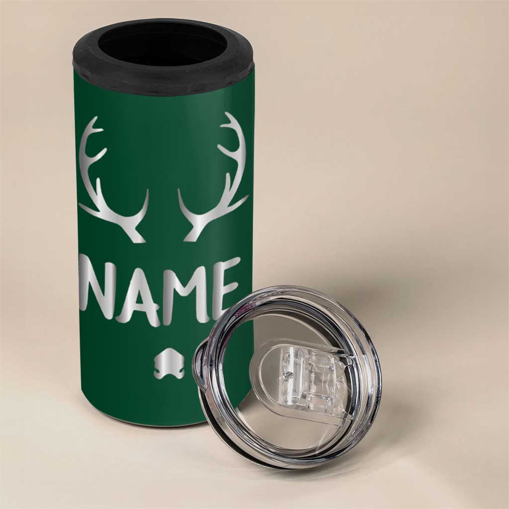 Personalized Hunting 4 in 1 Can Cooler Tumbler Custom Name Reindeer Season Christmas - Wonder Print Shop