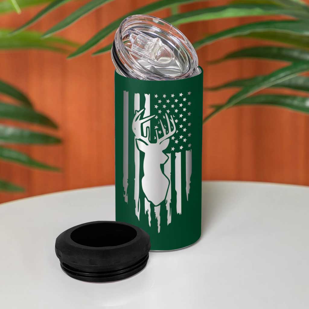 Personalized Hunting 4 in 1 Can Cooler Tumbler Custom Name Reindeer Season Christmas - Wonder Print Shop