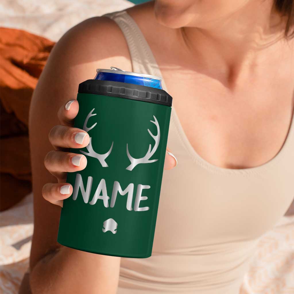 Personalized Hunting 4 in 1 Can Cooler Tumbler Custom Name Reindeer Season Christmas - Wonder Print Shop