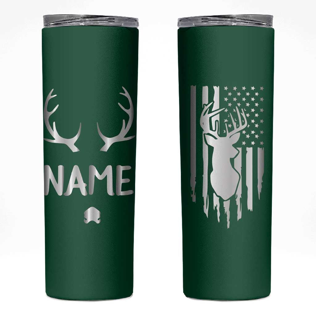 Personalized Hunting Skinny Tumbler Custom Name Reindeer Season Christmas - Wonder Print Shop