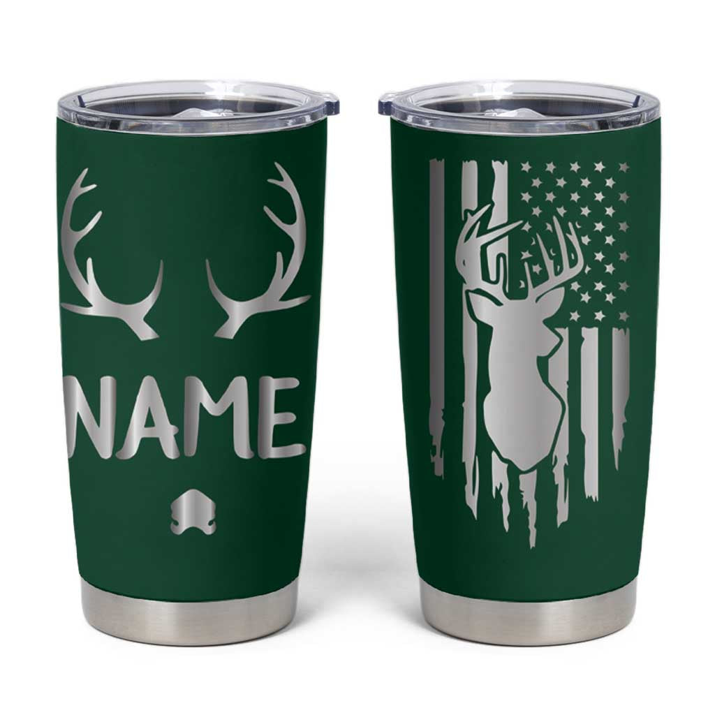 Personalized Hunting Tumbler Cup Custom Name Reindeer Season Christmas - Wonder Print Shop