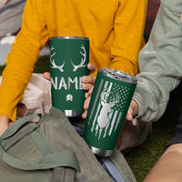 Personalized Hunting Tumbler Cup Custom Name Reindeer Season Christmas - Wonder Print Shop