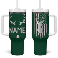 Personalized Hunting Tumbler With Handle Custom Name Reindeer Season Christmas - Wonder Print Shop
