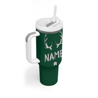 Personalized Hunting Tumbler With Handle Custom Name Reindeer Season Christmas - Wonder Print Shop