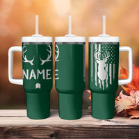 Personalized Hunting Tumbler With Handle Custom Name Reindeer Season Christmas - Wonder Print Shop