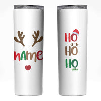Personalized Christmas Skinny Tumbler Custom Name Ho Ho Ho Santa Reindeer Elf - Wonder Print Shop