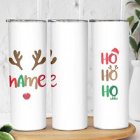 Personalized Christmas Skinny Tumbler Custom Name Ho Ho Ho Santa Reindeer Elf - Wonder Print Shop