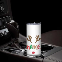 Personalized Christmas Skinny Tumbler Custom Name Ho Ho Ho Santa Reindeer Elf - Wonder Print Shop