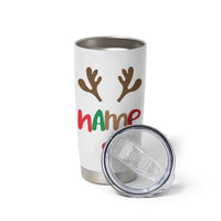 Personalized Christmas Tumbler Cup Custom Name Ho Ho Ho Santa Reindeer Elf - Wonder Print Shop
