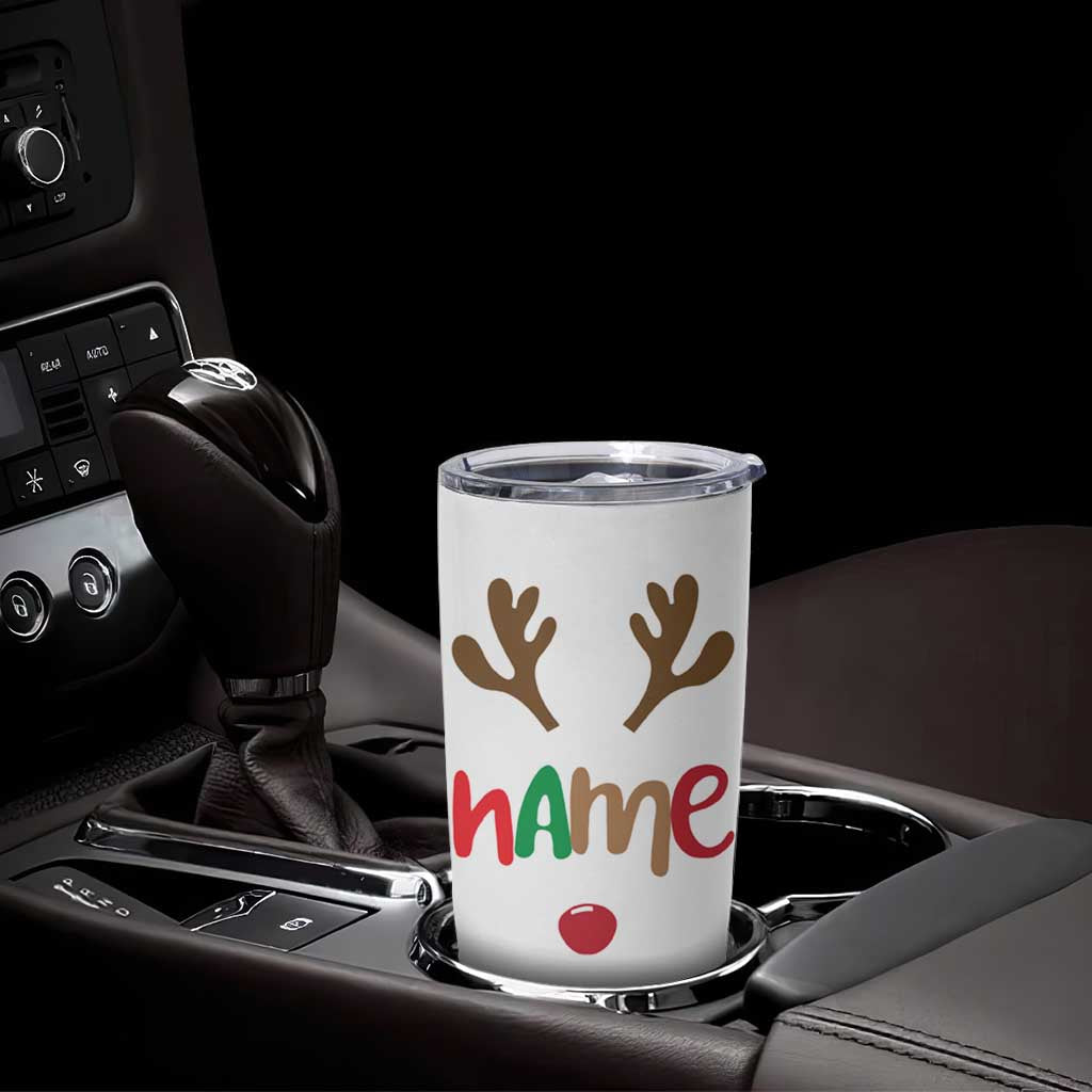 Personalized Christmas Tumbler Cup Custom Name Ho Ho Ho Santa Reindeer Elf - Wonder Print Shop
