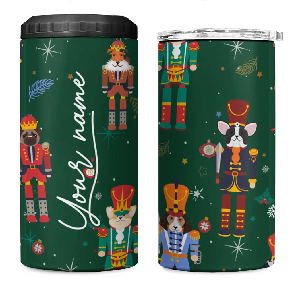 Personalized Christmas Nutcracker 4 in 1 Can Cooler Tumbler Custom Name Funny Nutcracker Dog - Wonder Print Shop
