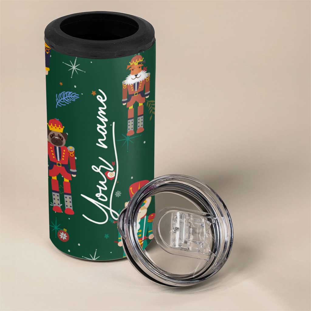 Personalized Christmas Nutcracker 4 in 1 Can Cooler Tumbler Custom Name Funny Nutcracker Dog - Wonder Print Shop