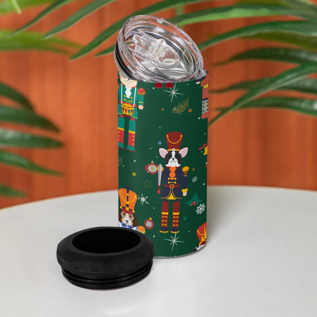 Personalized Christmas Nutcracker 4 in 1 Can Cooler Tumbler Custom Name Funny Nutcracker Dog - Wonder Print Shop
