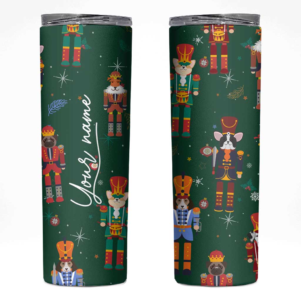 Personalized Christmas Nutcracker Skinny Tumbler Custom Name Funny Nutcracker Dog - Wonder Print Shop