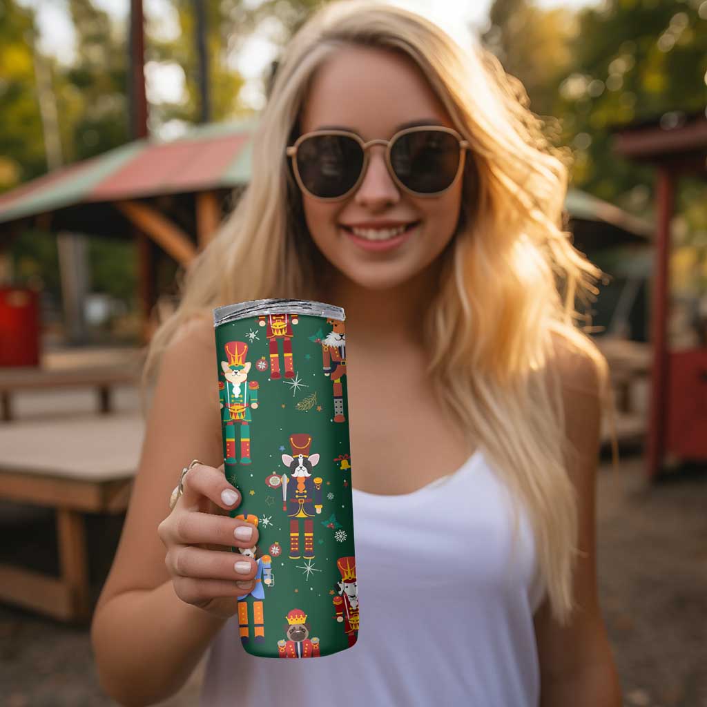 Personalized Christmas Nutcracker Skinny Tumbler Custom Name Funny Nutcracker Dog - Wonder Print Shop