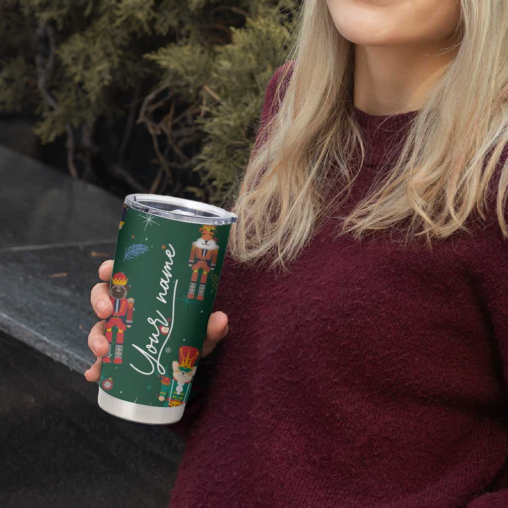 Personalized Christmas Nutcracker Tumbler Cup Custom Name Funny Nutcracker Dog - Wonder Print Shop