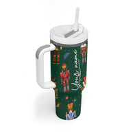 Personalized Christmas Nutcracker Tumbler With Handle Custom Name Funny Nutcracker Dog - Wonder Print Shop
