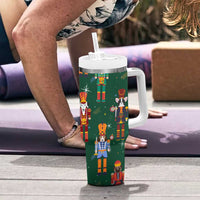 Personalized Christmas Nutcracker Tumbler With Handle Custom Name Funny Nutcracker Dog - Wonder Print Shop