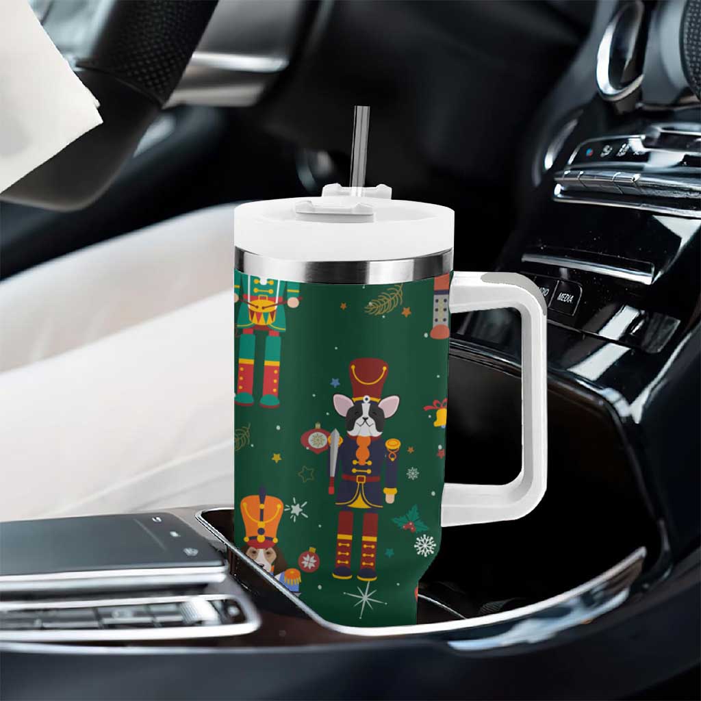 Personalized Christmas Nutcracker Tumbler With Handle Custom Name Funny Nutcracker Dog - Wonder Print Shop