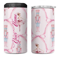 Personalized Christmas Nutcracker Ballerina 4 in 1 Can Cooler Tumbler Custom Name Coquette Ballet Nutcracker - Wonder Print Shop