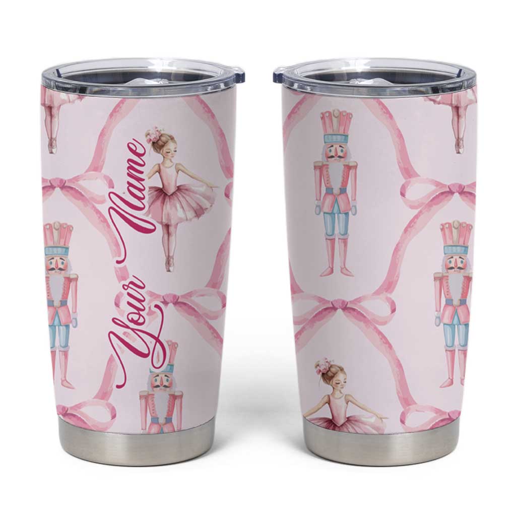 Personalized Christmas Nutcracker Ballerina Tumbler Cup Custom Name Coquette Ballet Nutcracker - Wonder Print Shop