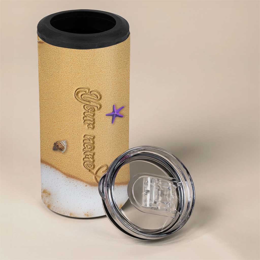 Personalized Beach 4 in 1 Can Cooler Tumbler Custom Name Beach Trip Vacation - Wonder Print Shop
