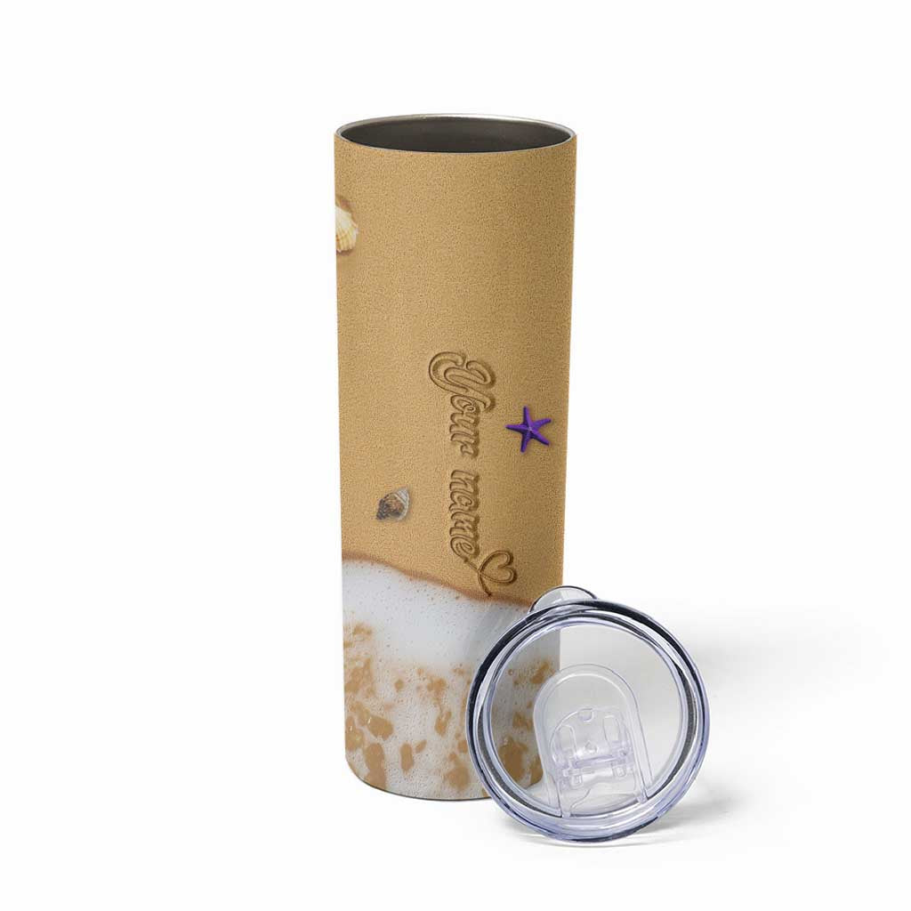 Personalized Beach Skinny Tumbler Custom Name Beach Trip Vacation - Wonder Print Shop