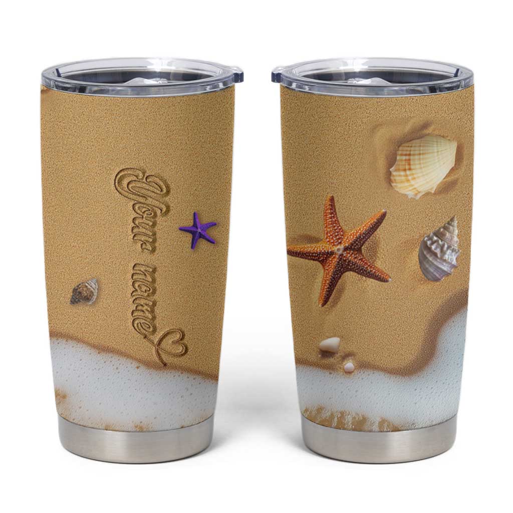 Personalized Beach Tumbler Cup Custom Name Beach Trip Vacation - Wonder Print Shop