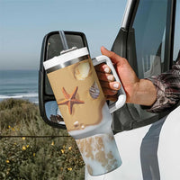 Personalized Beach Tumbler With Handle Custom Name Beach Trip Vacation - Wonder Print Shop