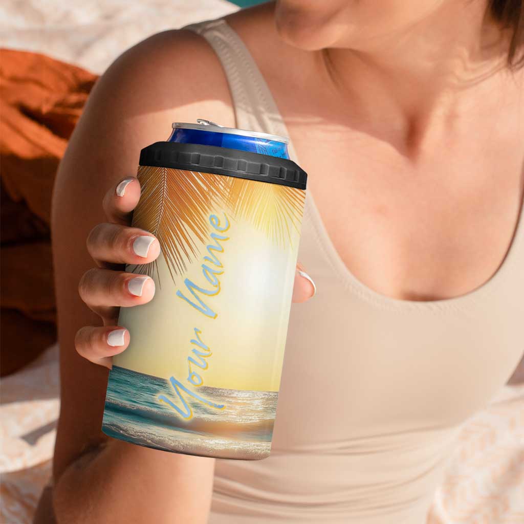 Personalized Beach 4 in 1 Can Cooler Tumbler Custom Name Life Is Better At Beach Trip Vacation - Wonder Print Shop