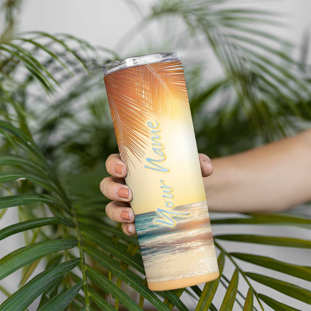 Personalized Beach Skinny Tumbler Custom Name Life Is Better At Beach Trip Vacation - Wonder Print Shop