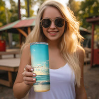 Personalized Beach Skinny Tumbler Custom Name Life Is Better At Beach Trip Vacation - Wonder Print Shop