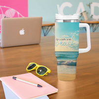 Personalized Beach Tumbler With Handle Custom Name Life Is Better At Beach Trip Vacation - Wonder Print Shop