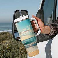 Personalized Beach Tumbler With Handle Custom Name Life Is Better At Beach Trip Vacation - Wonder Print Shop