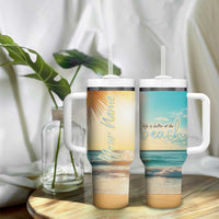 Personalized Beach Tumbler With Handle Custom Name Life Is Better At Beach Trip Vacation - Wonder Print Shop