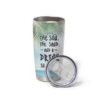 Personalized Beach Lover Tumbler Cup Custom Name The Sun The Sand And A Drink In My Hand - Wonder Print Shop