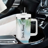 Personalized Beach Lover Tumbler With Handle Custom Name The Sun The Sand And A Drink In My Hand - Wonder Print Shop