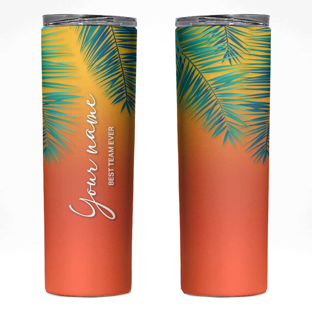 Personalized Beach Trip Vacation Skinny Tumbler Custom Name Best Team Ever Teambuilding - Wonder Print Shop