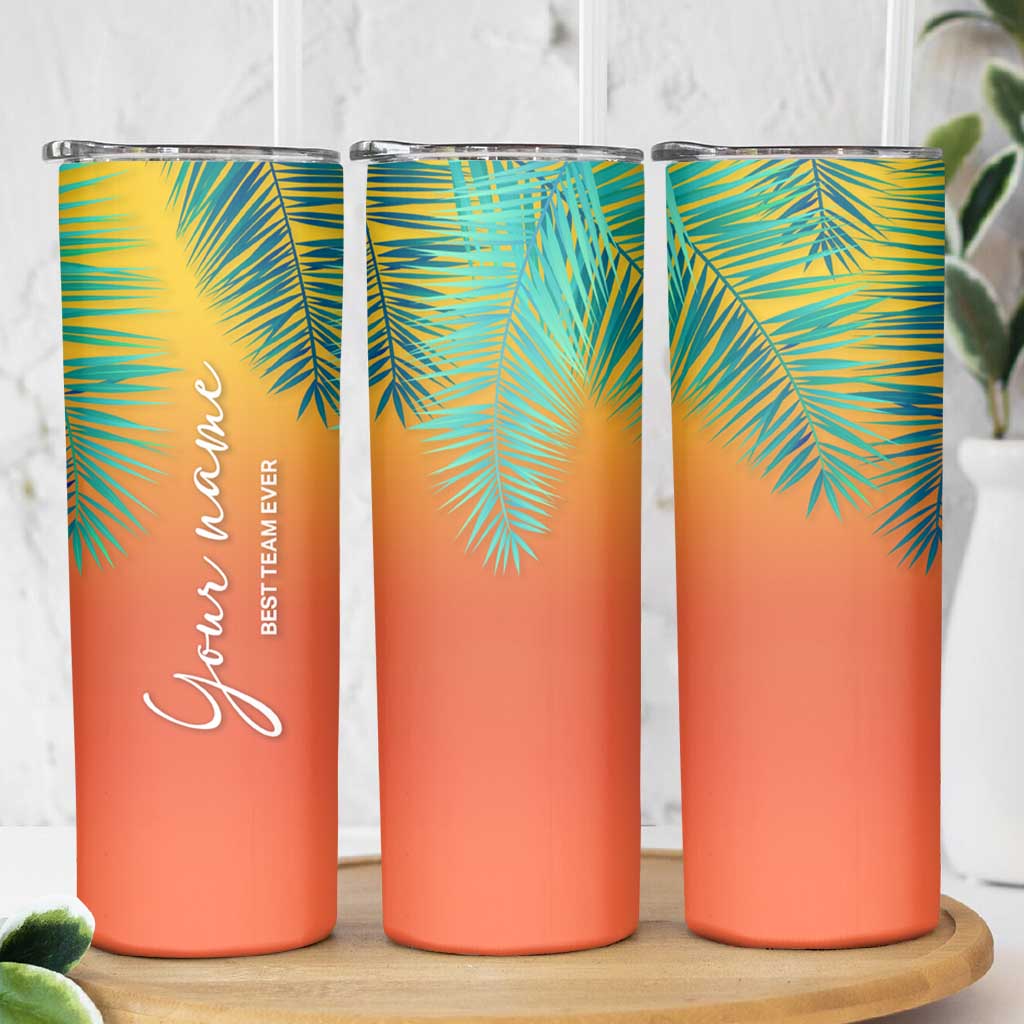 Personalized Beach Trip Vacation Skinny Tumbler Custom Name Best Team Ever Teambuilding - Wonder Print Shop