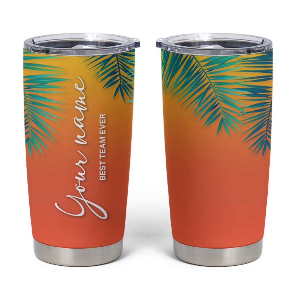 Personalized Beach Trip Vacation Tumbler Cup Custom Name Best Team Ever Teambuilding - Wonder Print Shop