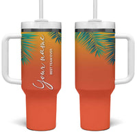 Personalized Beach Trip Vacation Tumbler With Handle Custom Name Best Team Ever Teambuilding - Wonder Print Shop