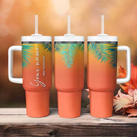 Personalized Beach Trip Vacation Tumbler With Handle Custom Name Best Team Ever Teambuilding - Wonder Print Shop