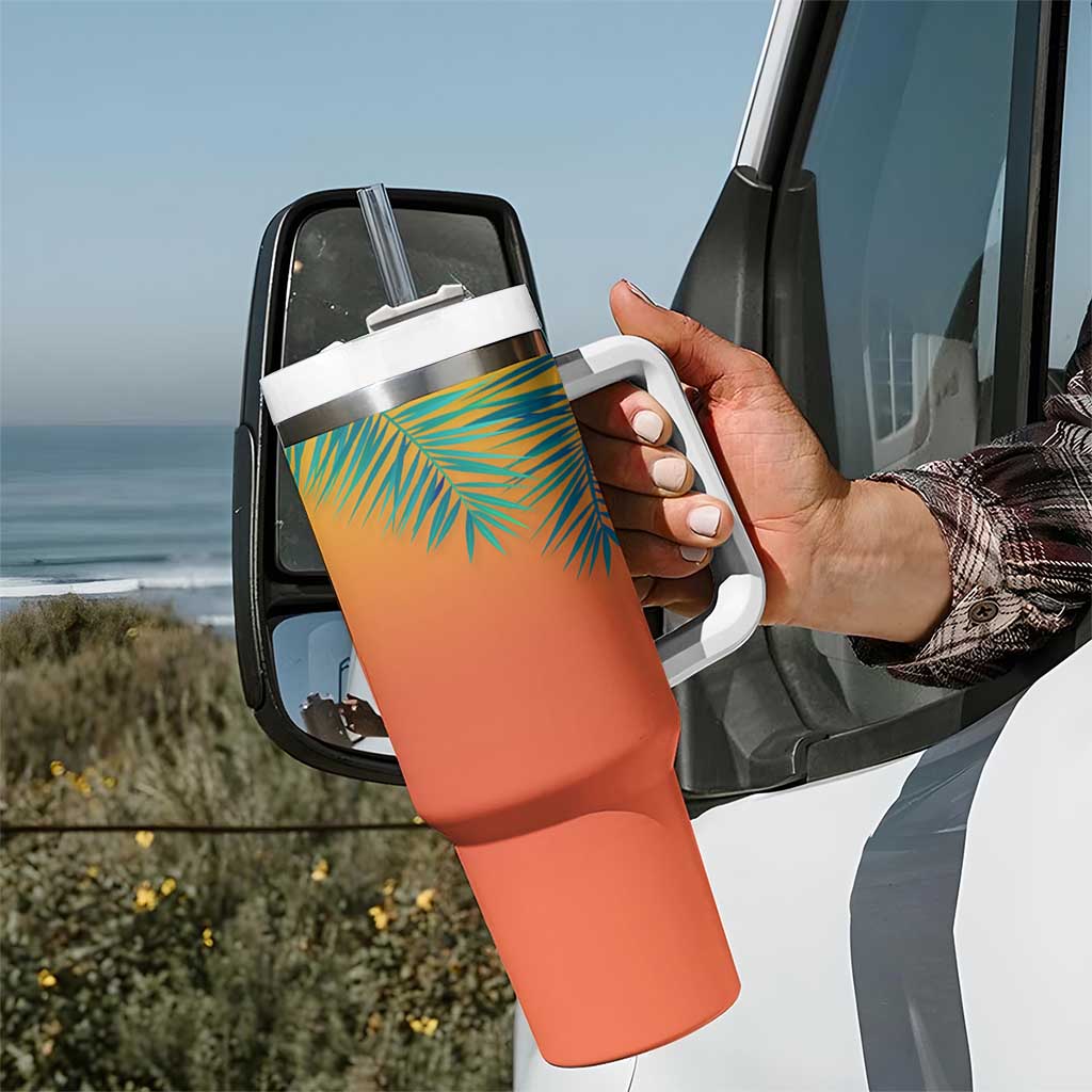 Personalized Beach Trip Vacation Tumbler With Handle Custom Name Best Team Ever Teambuilding - Wonder Print Shop